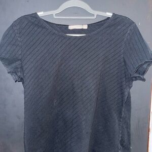 Croft & Barrow Black Textured Short Sleeve Top